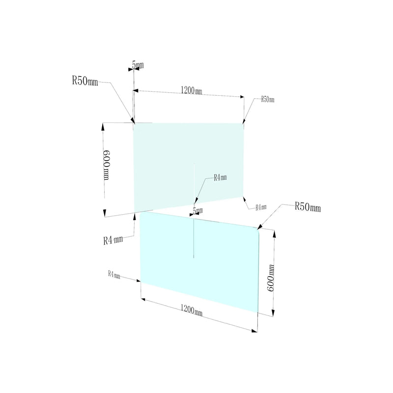 Acrylic Screen 4 Way Desktop Dividers