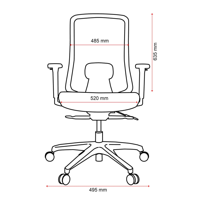 Elan - Grey Mesh Back Chair w/Seat Slide