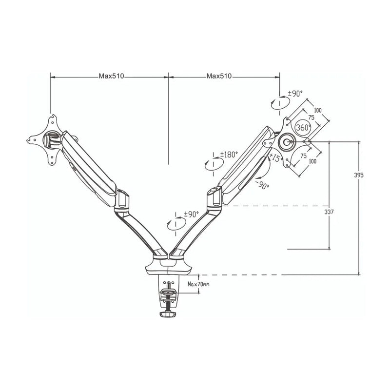 Gladius Double Monitor Arm