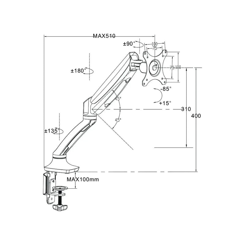 Gladius Single Monitor Arm