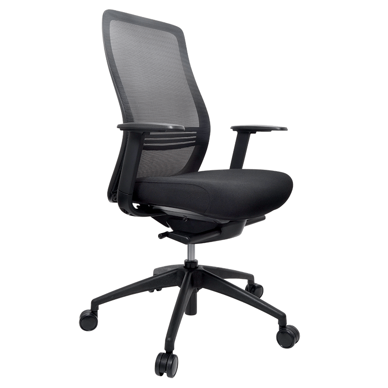 Konfurb Luna Black Mesh Back Chair