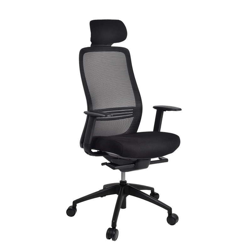 Konfurb Luna Black Mesh Back Chair