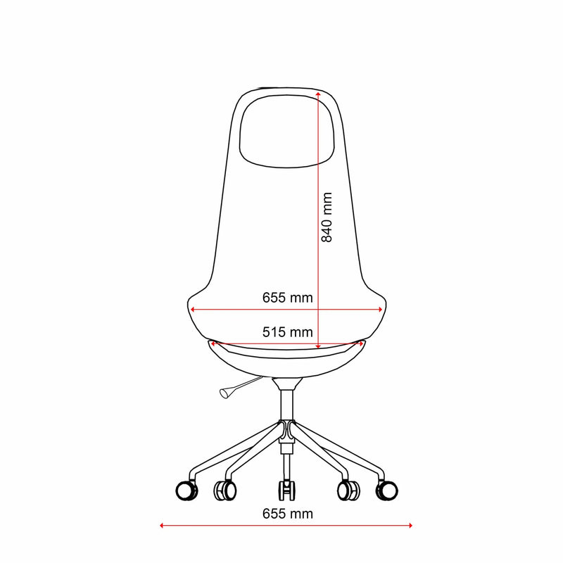 Konfurb Orbit High Back 5 Star Base