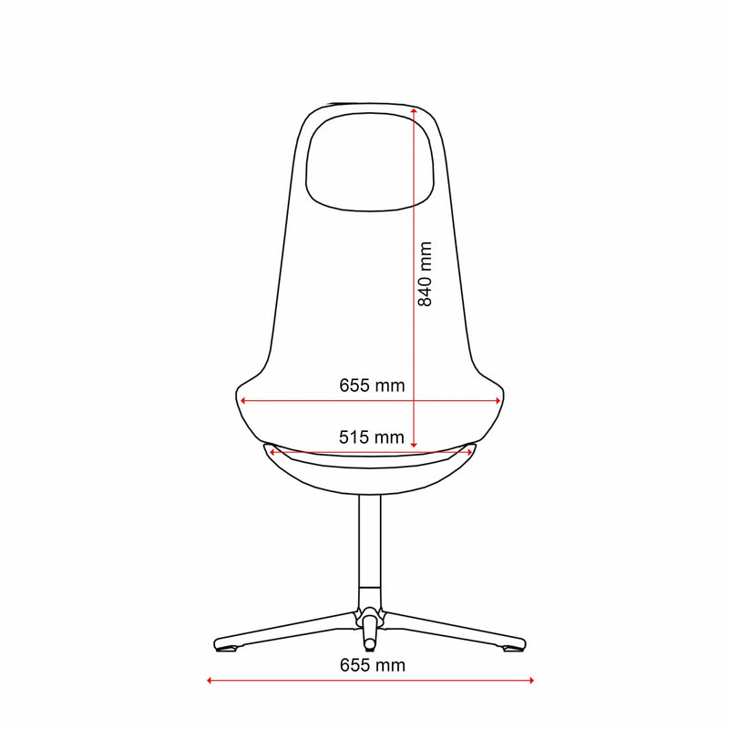 Konfurb Orbit High Back Pedestal Base