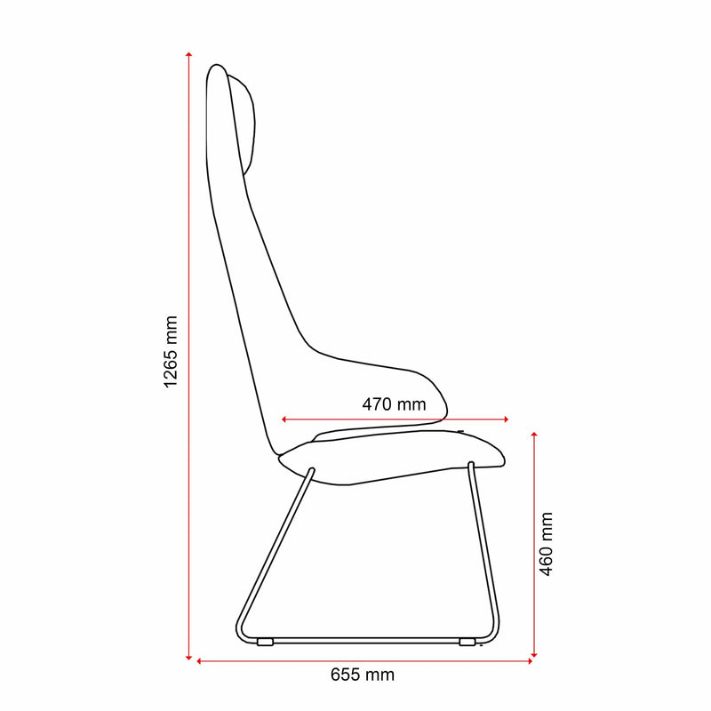 Konfurb Orbit High Back Sled Base