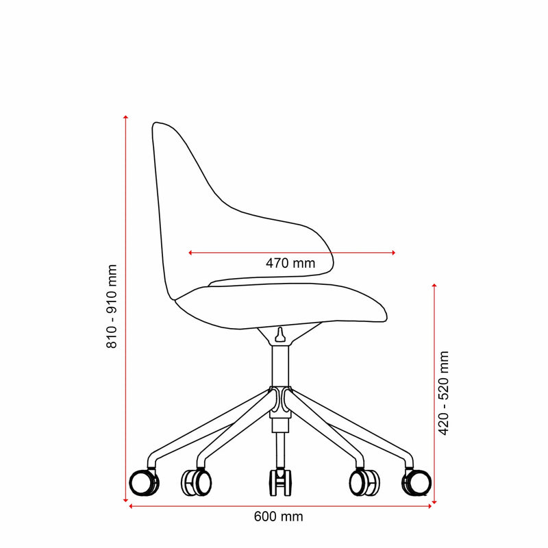 Konfurb Orbit Mid Back 5 Star Base