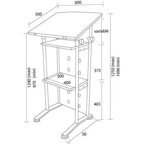 Lectern w/2 Shelves