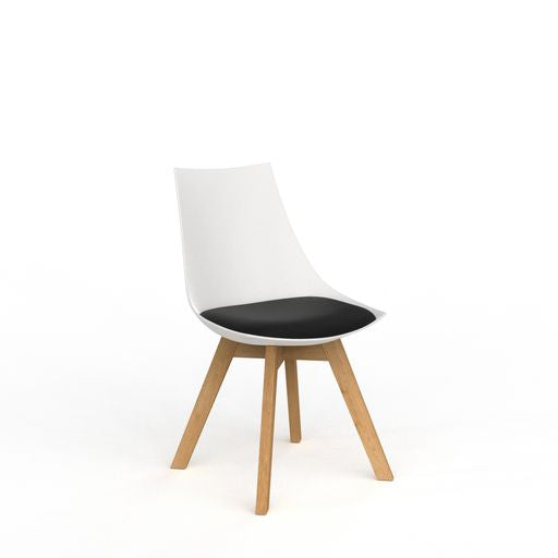 Luna White with Oak Base-Cafe Seating-Smart Office Furniture