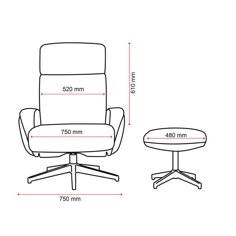 Maya Recliner w/Ottoman