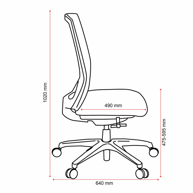 Mentor Upholstered Back Chair - Nylon Base