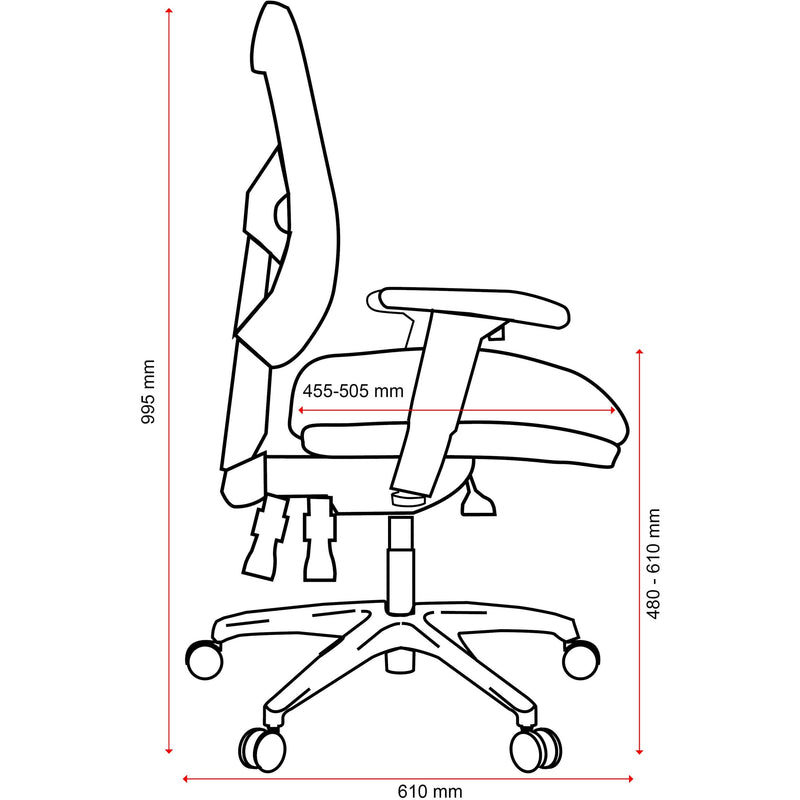 Metro Mesh Back Chair - Nylon Base