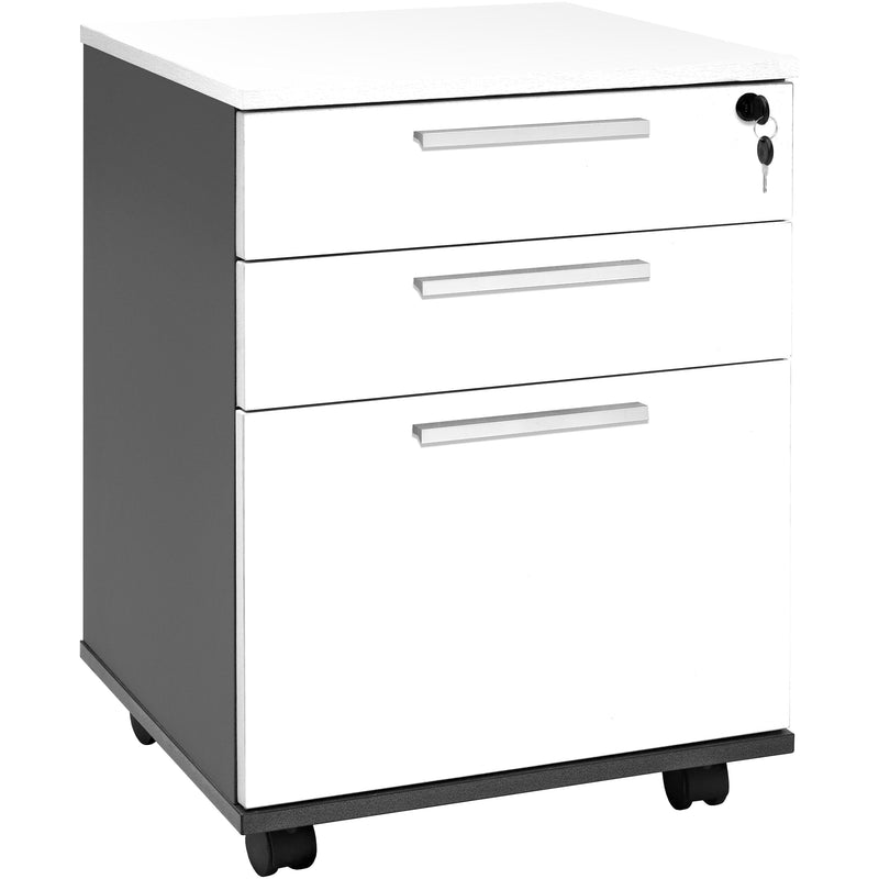 Pulse Mobile 2 Drawer Plus File - White-Desks-Smart Office Furniture