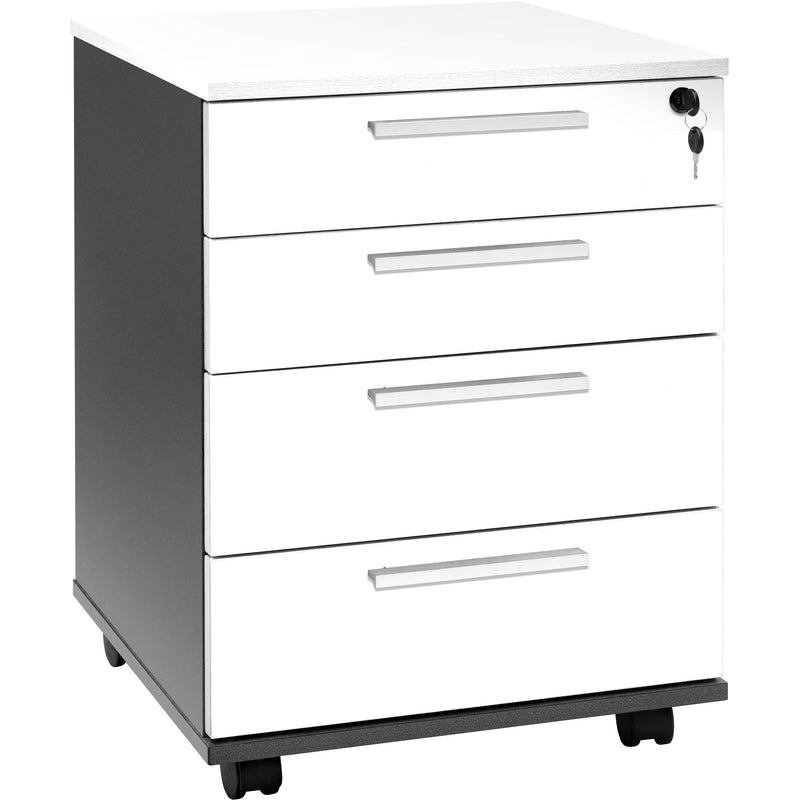 Pulse Mobile 4 Drawer - White-Desks-Smart Office Furniture