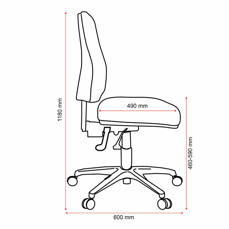 Roma 2 Lever High-Back Office Chair-Task Chair-Smart Office Furniture