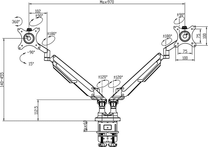 Scimitar Double Monitor Arm