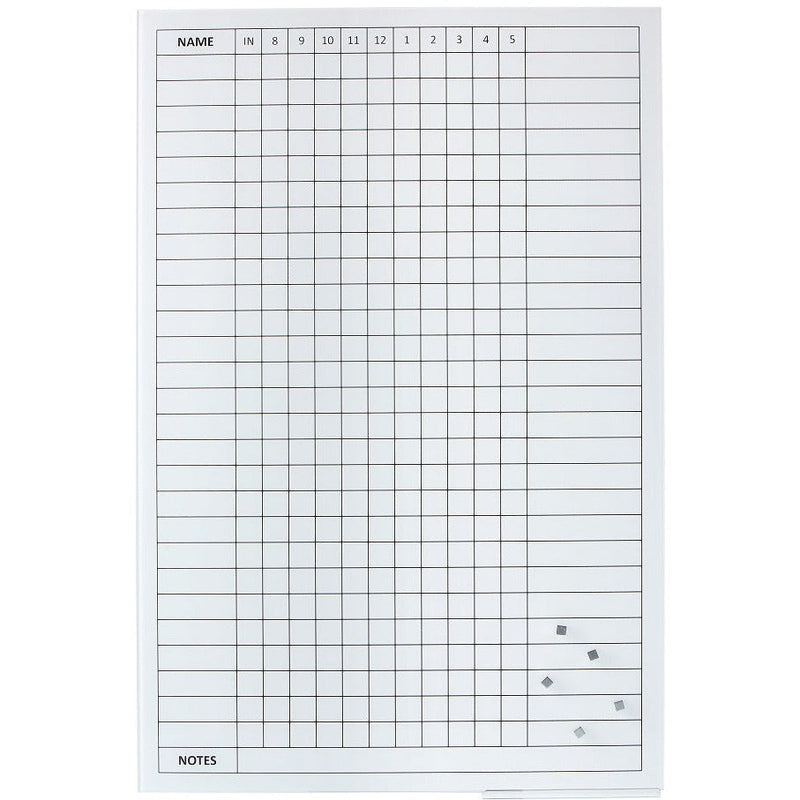 White Magnetic Glassboard Staff Indicator Board